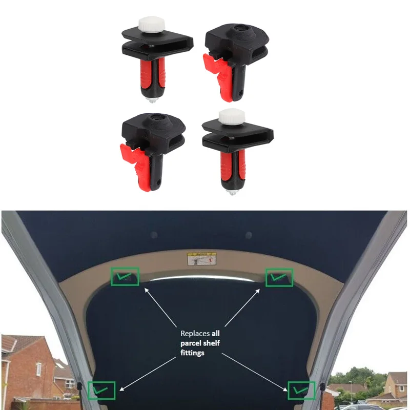 front and rear Parcel Shelf Fittings - 1 full set (all 4 corners) For Jaguar XK / XKR X150 2006 - 2014.