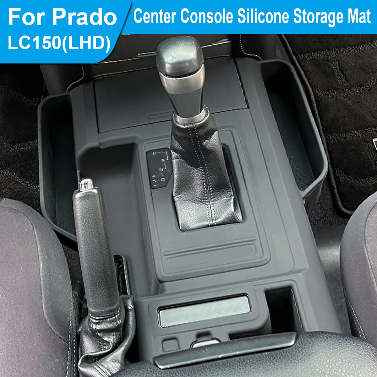 

For 2018-2023 Prado LC150, Center Console Silicone Storage Mat - LHD, increases storage space, interior modification accessory.