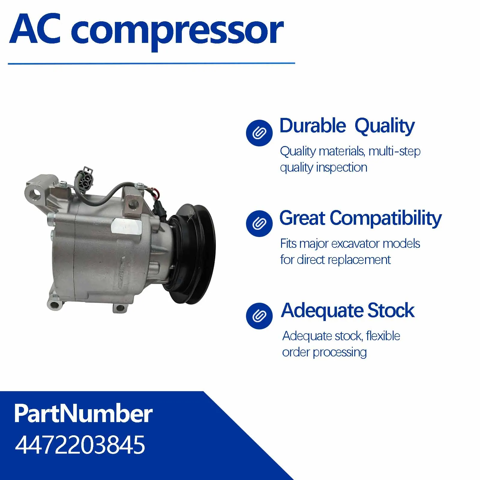 24V Air Conditioning Compressor 2316985 For Caterpillar 320 320C 3006T TRACK EXCOVATOR Cat C6.4 Acert 103