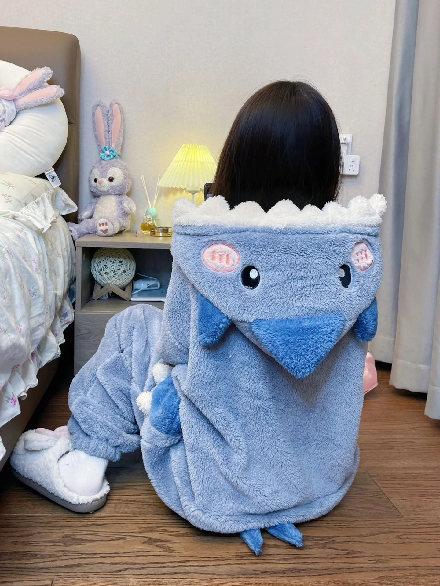 Kigurumi Blue Shark Onesies Pajamas Cartoon Costume Halloween Cosplay Pyjamas Party Dress Adult Pijamas