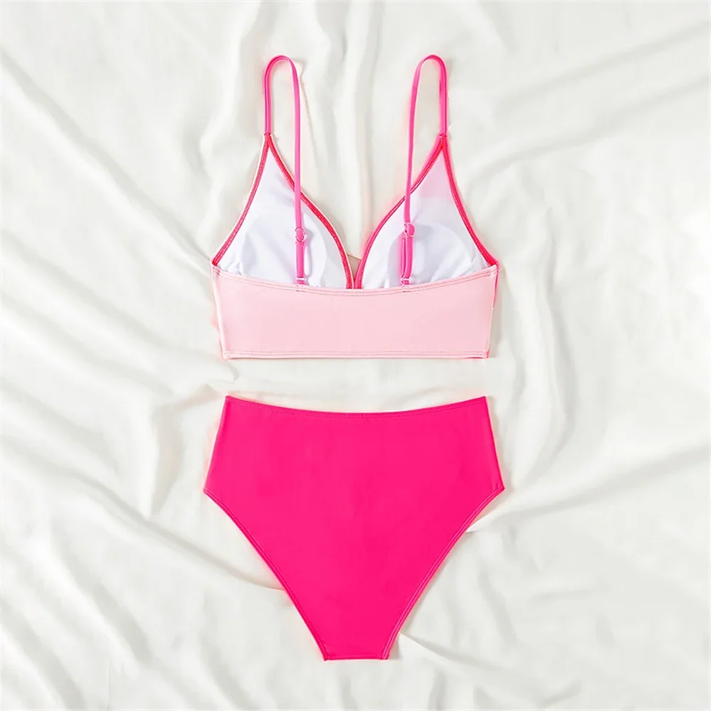 Sexy Patchwork Y2K Bikini Hohe Taille Badeanzug Sling Urlaub Bademode Frauen Badeanzug Strand Tankini Bikinis Set Sommer Outfit