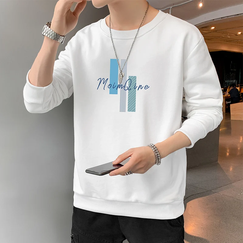 New Personalized Printing Loose Mens Tops Autumn New Clothes Street Style Casual Sweatshirts Fashion Hip Hop Male Sportswear