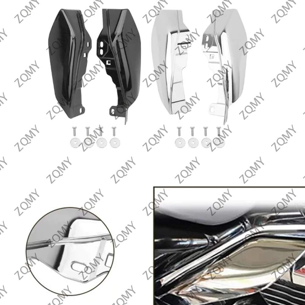 2x Motorbike Chrome Heat Shield Mid-Frame Air Deflector Trim w/ Bolts For Harley Road Glide Ultra FLTR FLTRX 2017 2018 2019 2020