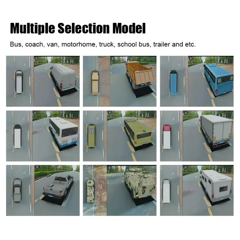 360 Surrounding View 720P 1080P With HD Camera Truck Bus Night Vision Bird View Parking System Design For Heavy-Duty
