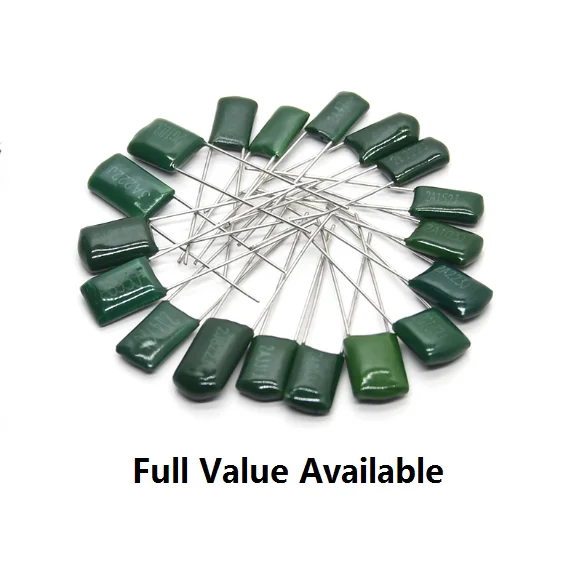 50PCS 10/0.0/15/22/12/27/33/39/47/UF/NF Polyester Film Capacitor 100V 2A273J 2A333J 2A393J 2A473J 2A103J 2A153J 2A223J 2A123J