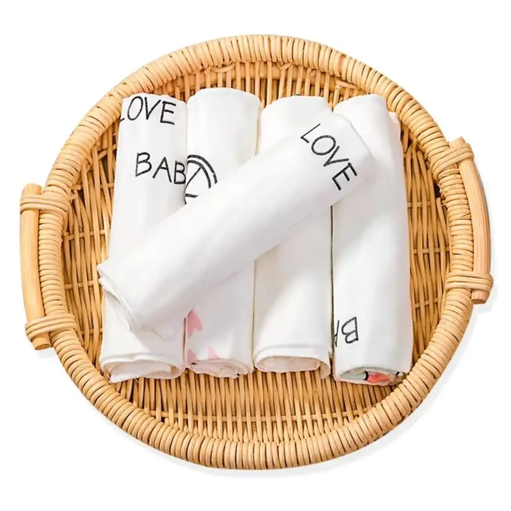 

5PCS Burp Cloth Baby Gauze Towels Face Wipes Scarf Pure Cotton Square Towels Super Soft Six Layer Cartoon Infan Washcloth