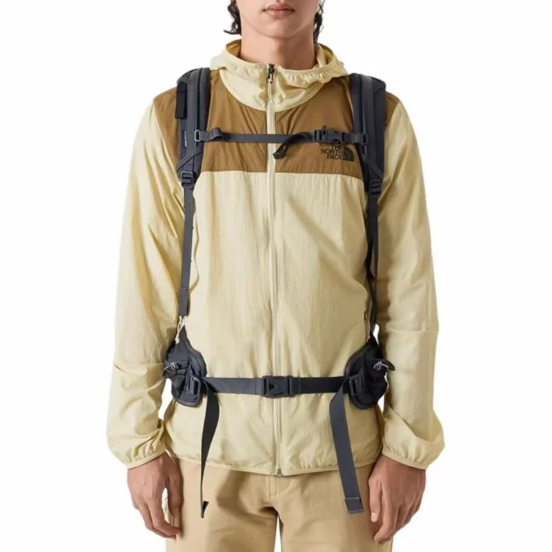 The North Face Fashion Loose Camping Running Color-Blocked Hooded Outdoor Jacket Waterproof UPF Sun Protection