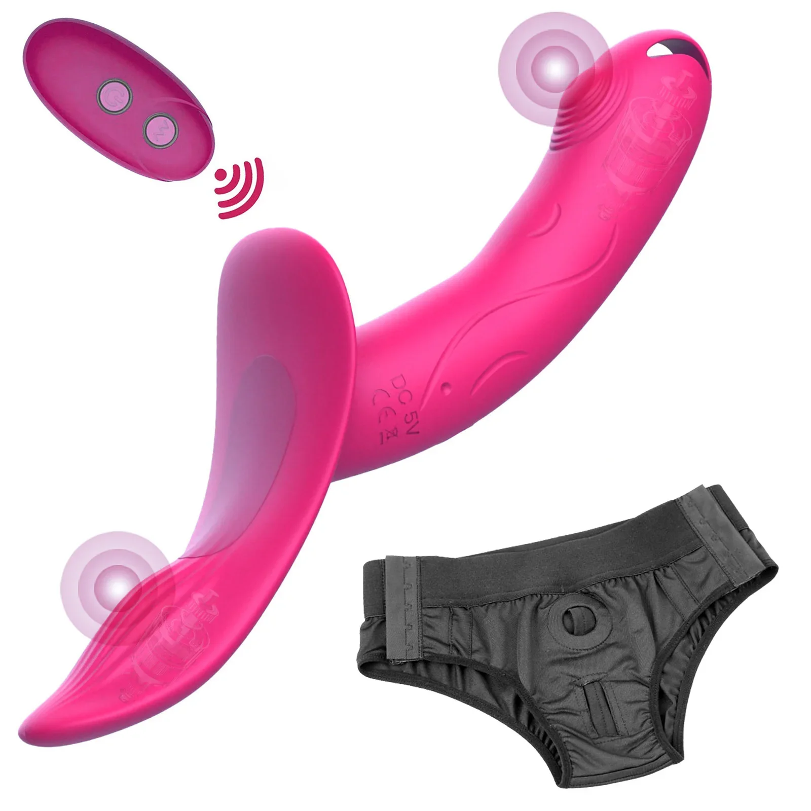 

7 Speeds Wearable Double Vibrators For Women Lesbian Couples USB Rechargeable Strapless Strap on Dildo Female Adults Sex Toys