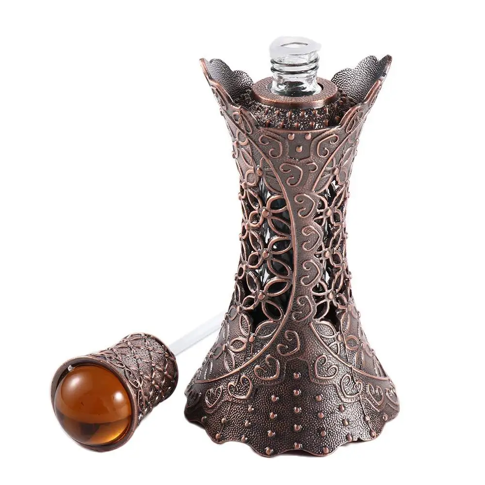 Frasco De Perfume Recarregável, Recipiente Cosméticos Vazio, Frasco Conta-gotas De Metal, Óleo Essencial, Luxo, Estilo Árabe