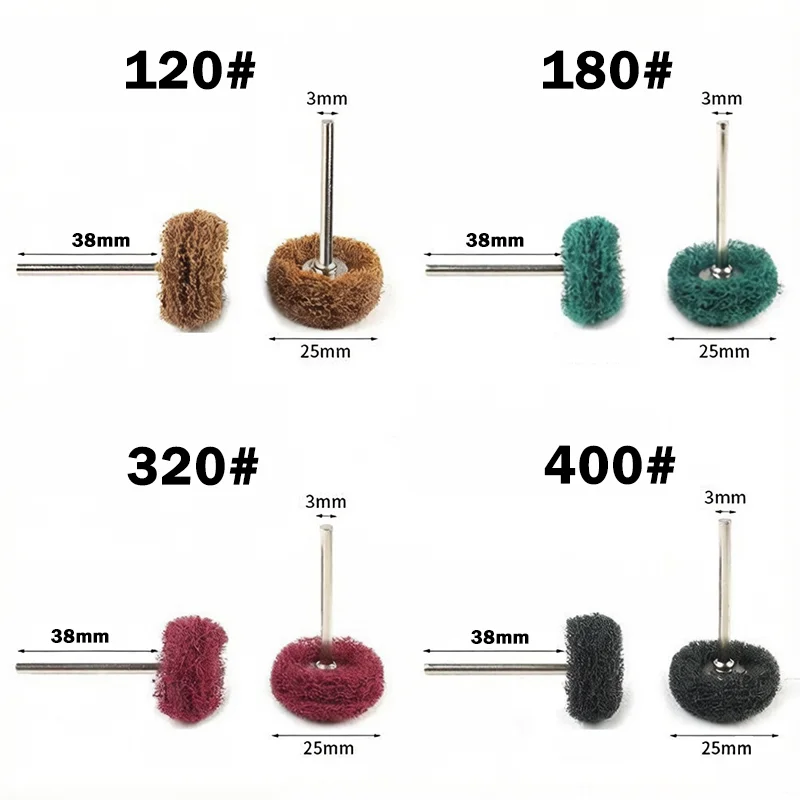 3mm Shank Mini Drill Abrasive Brush Nylon Buffing Polishing Wheel For Dremel Rotary Tool Accessories Rust Remover