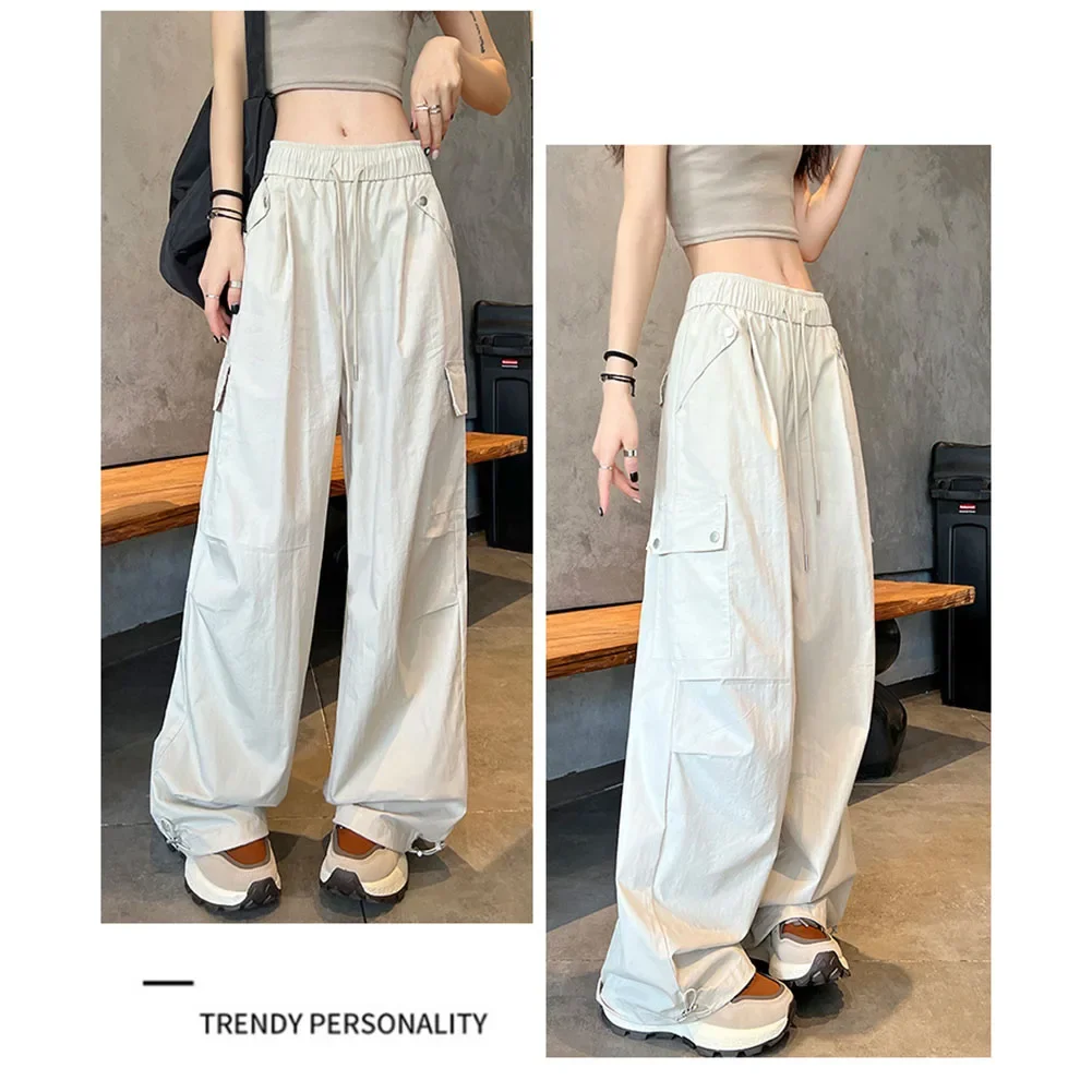 Casual Bottoms Cargo Overalls Solid Pattern Suitable For All Seasons Vacation And Daily Use Trousers For Women