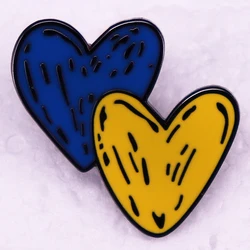 Ukraine Blue Yellow Heart Enamel Pin Brooch Jewelry Accessories