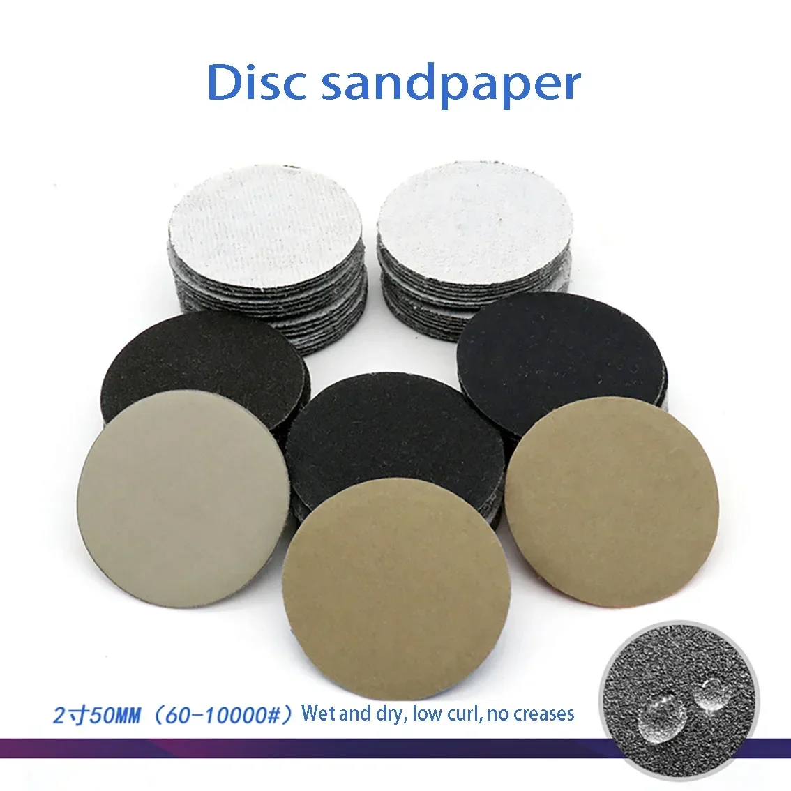 10/20/50/100/200Pcs 2Inch 50mm Hook & Loop Sanding Disc Wet Dry Sandpaper 60-3000Grit  Anti-Shed Abrasive Sand Paper Pad