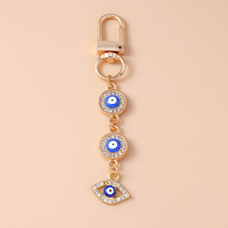 Aihua boa sorte turco azul olho chaveiro mal olhado tiras de telefone titular chave do carro mulher moda jóias presentes diy bugigangas
