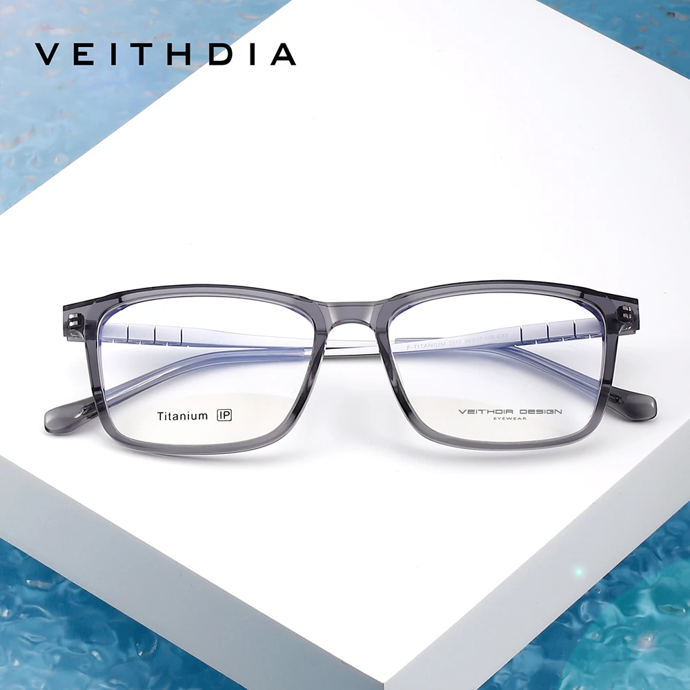 

VEITHDIA Classic Fashion Acetate Titanium Optical Glasses Frame Men Square Myopia Computer Eyewear Male Classic Eyeglasses V2017