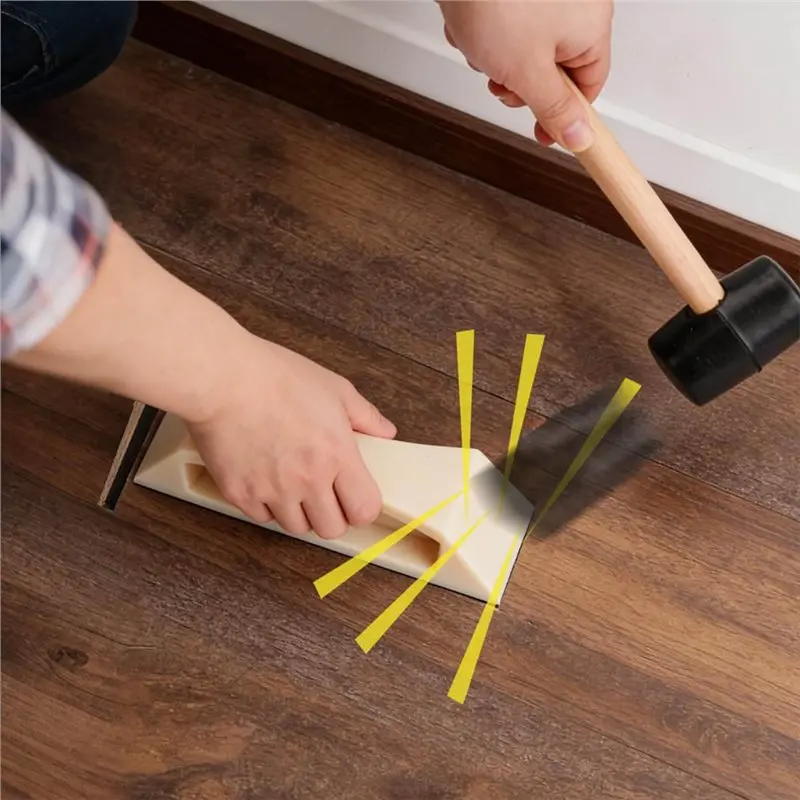 ABUH-Rubber Mallet& Nylon Tapping Block Included Floor Gap Fixer Tool Kit For LVP, Vinyl, Laminate, Wood And Hardwood Floors