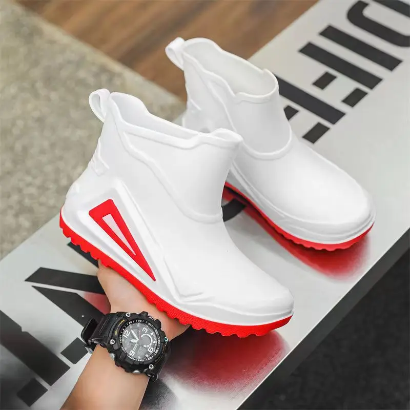 2023 Men's New High Top Parent-Child Rain Shoe Soft Bottom Non Slip Detachable Cotton Cover Waterproof Adolescent Warm Rain Boot