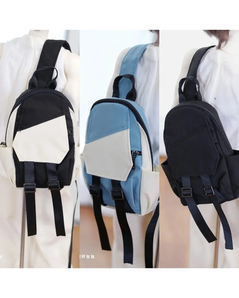 BJD – sac à dos asymétrique épaule dénudée, blocage de couleur, 75 oncle 1/4 ID75, accessoires de poupée BG15