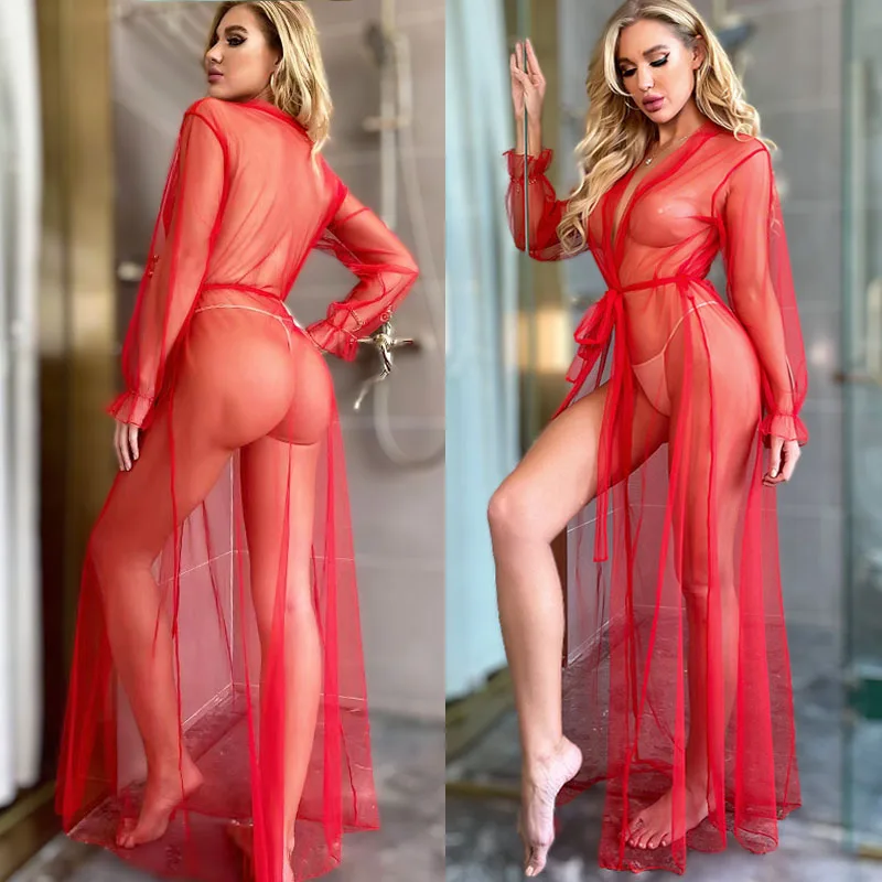 

Романтическое прозрачное длинное платье, женское сексуальное женское белье, эротическая одежда для сна с цветочным принтом, необычные кружевные пижамы, порно наряды, прозрачный сексуальный комплект