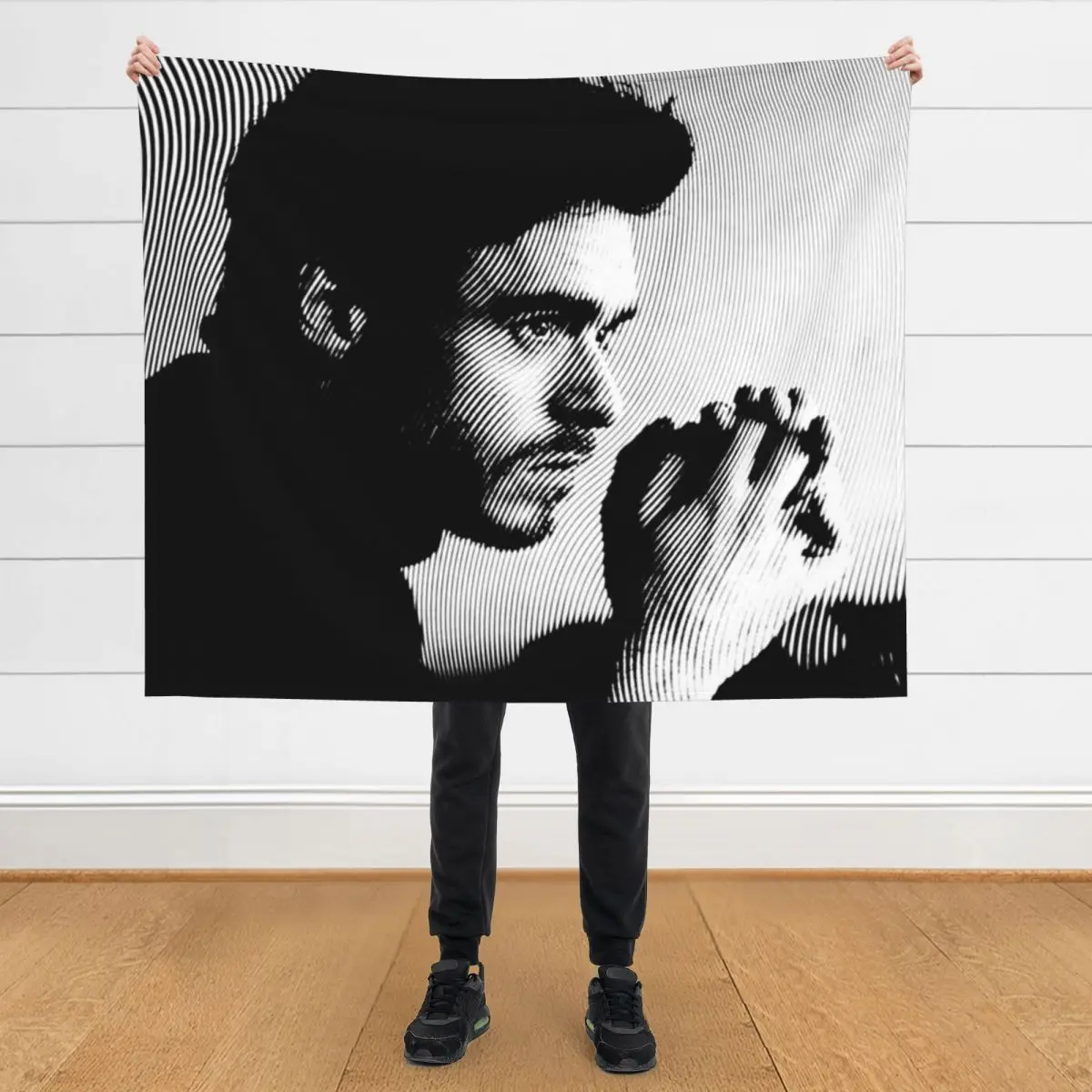 

Black & White Portrait Of Richard Madden Throw Blanket Soft Stuffeds For Baby Blankets