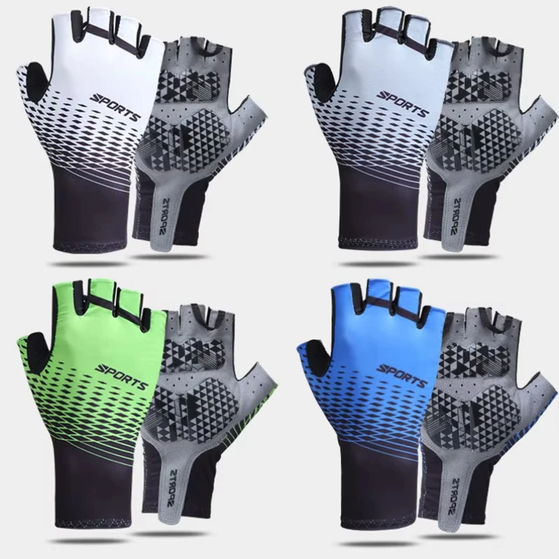 Bisiklet eldiveni erkek yaz spor güneş koruyucu nefes ter-emici yarım parmak bisiklet eldiven erkekler ve kadınlar sürme eldiven