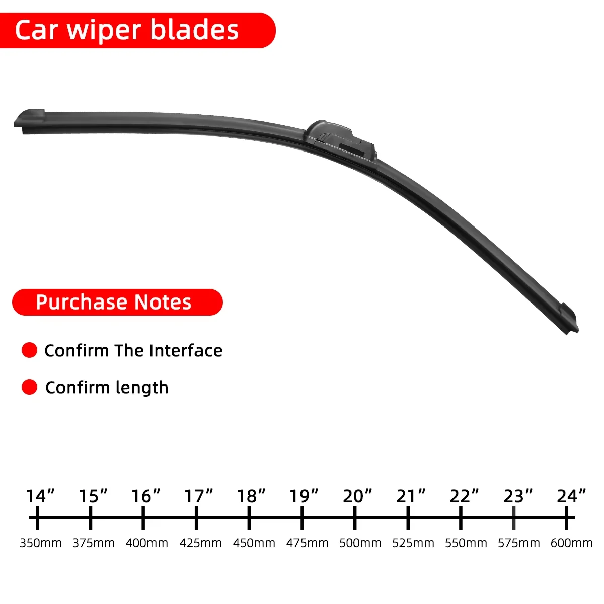 Car Front Wiper U/J Hook Windscreen Wiper Part Accessories Durable 13