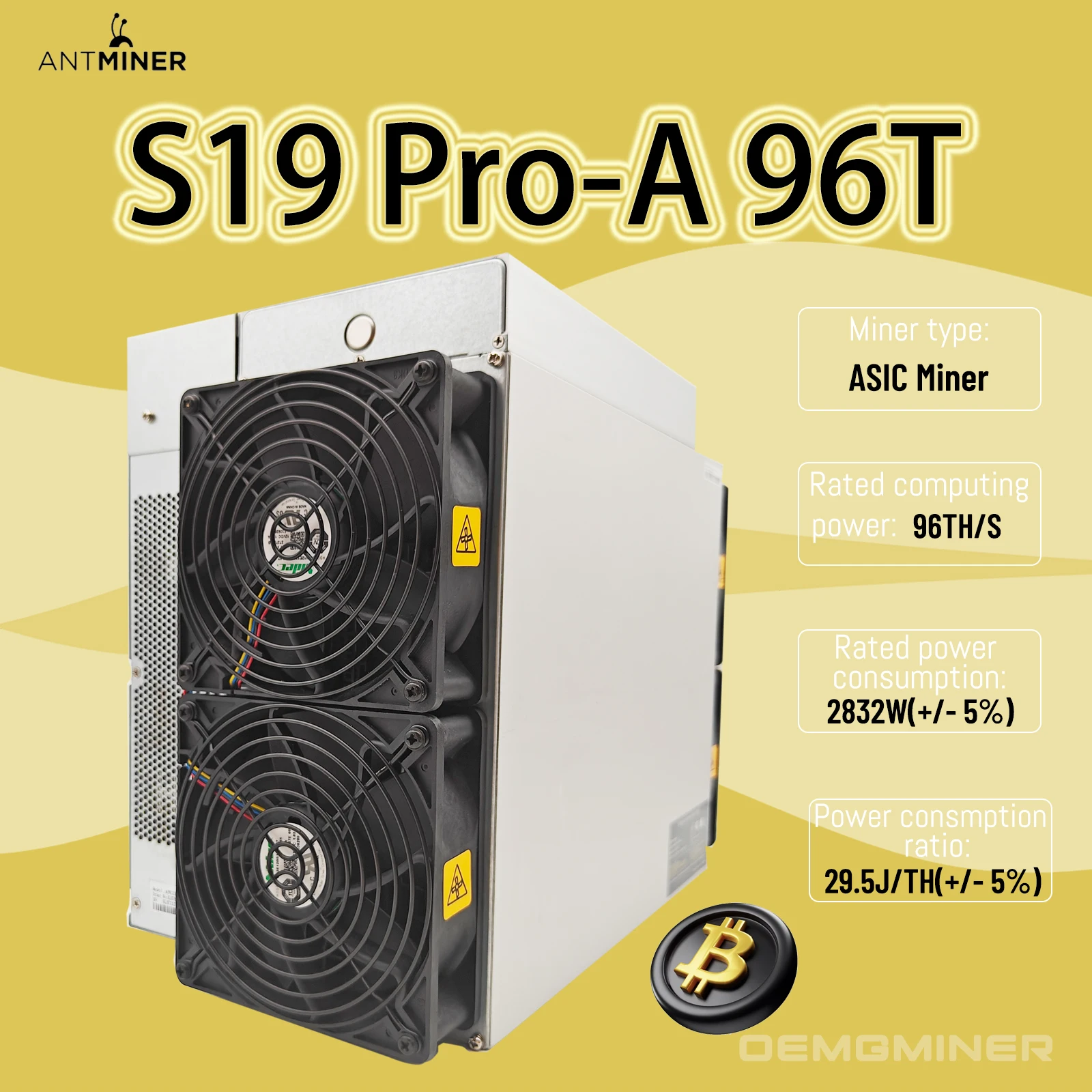 Nuevo Antminer S19 Pro-A 104Th/s 84T 92T 100T BTC Miner máquina de minería Asic Miner Bitmain Antminer S19 Pro A 96Th/s 3250w con fuente de alimentación