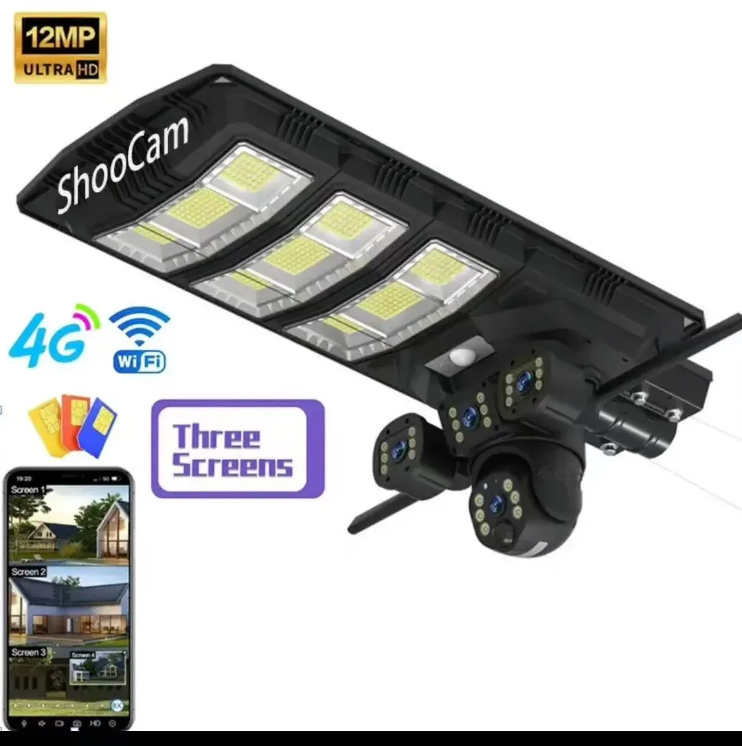كاميرا 4G Sim Card تعمل بالطاقة الشمسية، كاميرا شمسية بعدسة مزدوجة على كاميرا أمان LED تعمل بالطاقة الشمسية بدقة 4 ميجابكسل تعمل بالواي فاي #2
