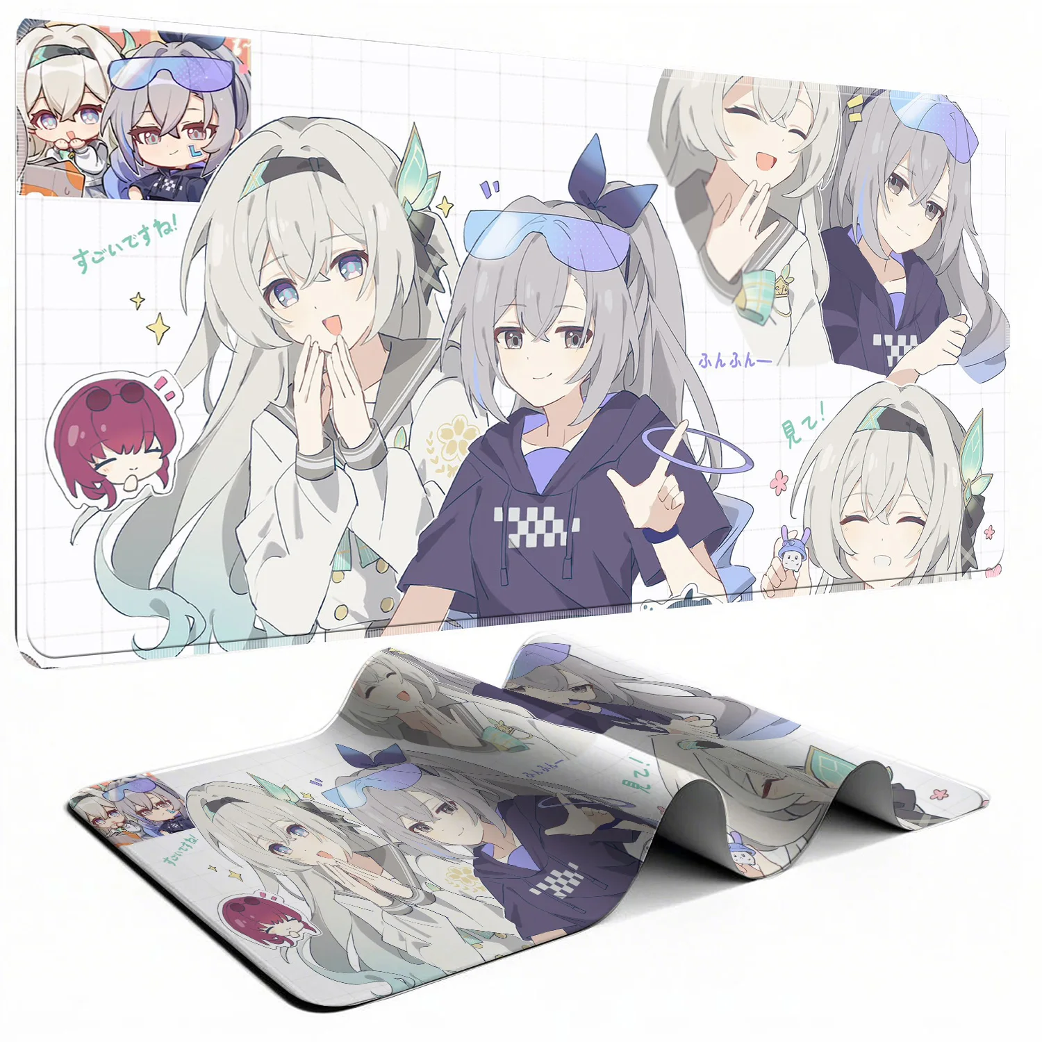2026 New Honkai Star Rail Silver Wolf Mouse Mat Large Non-slip Keyboard Pad XXL Anime Girl Kawaii Design Mouse Pad for Gamers