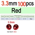 100 Piezas de 3.3mm Rojo