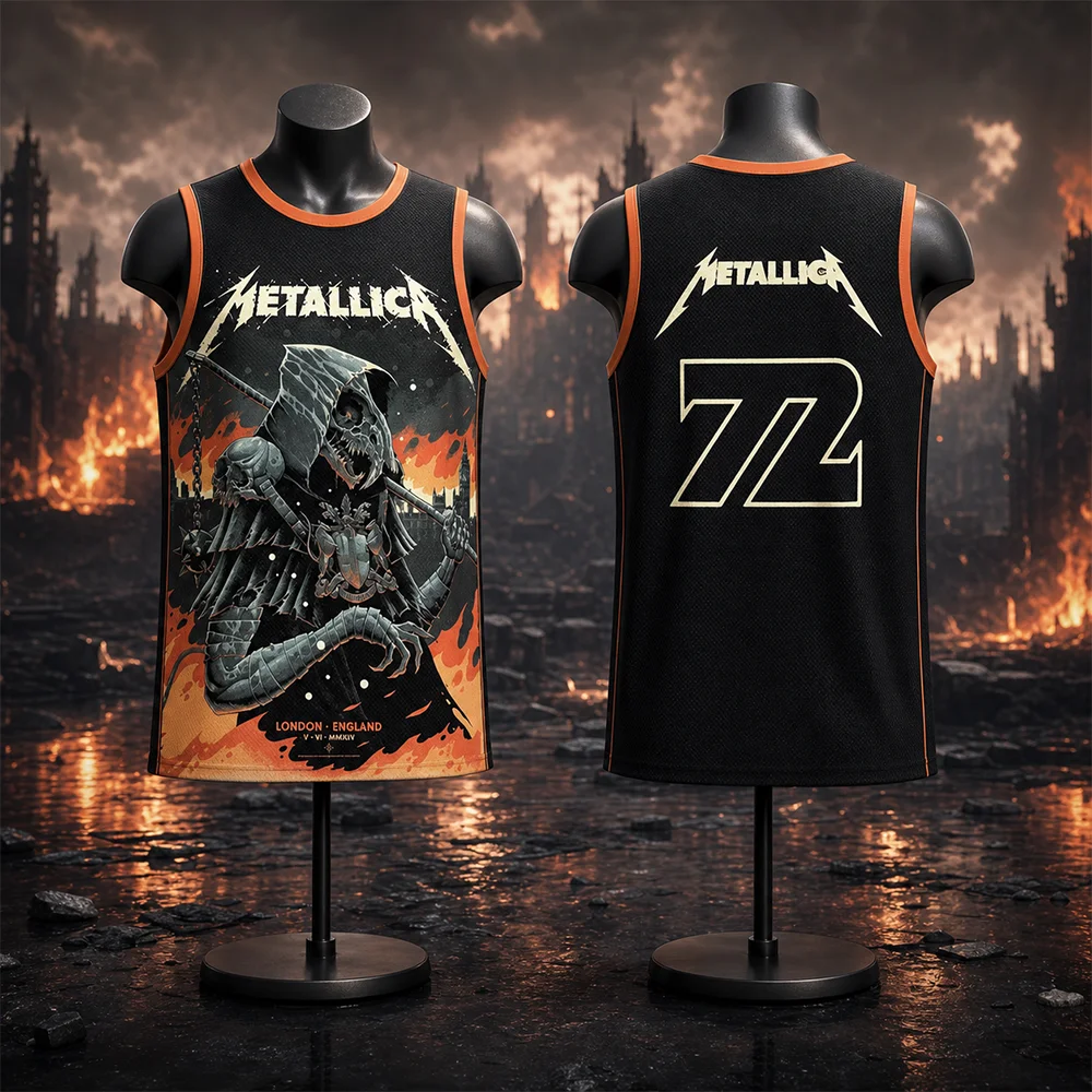 Metallica M72 European Tour 2026 Men's And Women's Basketball Jersey Summer Quick Dry Breathable Parent-Child Matching Vest