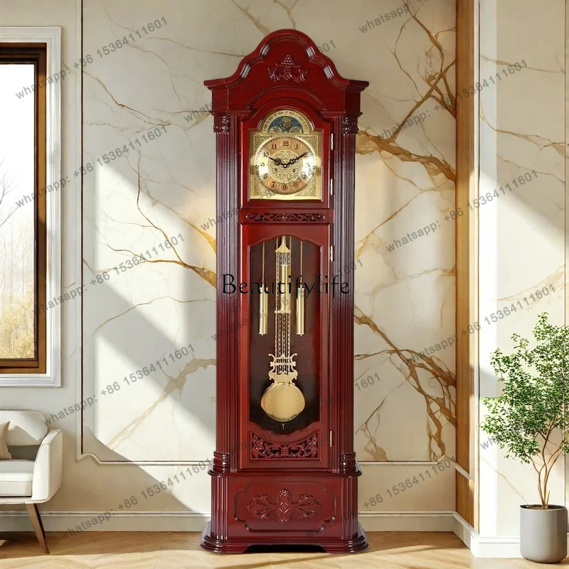56Solid wood mechanical timepiece, watch, copper movement, old-fashioned clockwork pendulum clock
