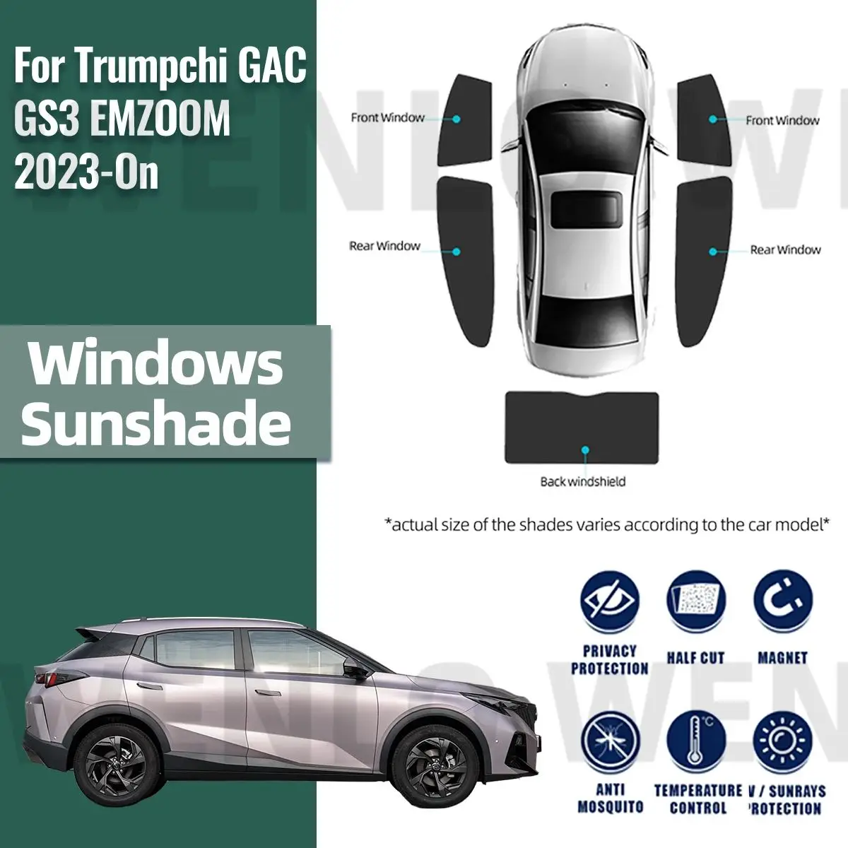 

For Trumpchi GAC GS3 EMZOOM 2023 2024 2025 Car Sunshade Visor Front Windshield Frame Curtain Rear Side Baby Window Sun Shade