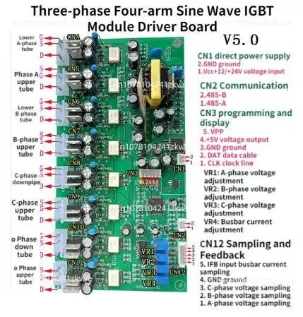 Three-phase Four-arm Sine Wave IGBT Module Driver Board