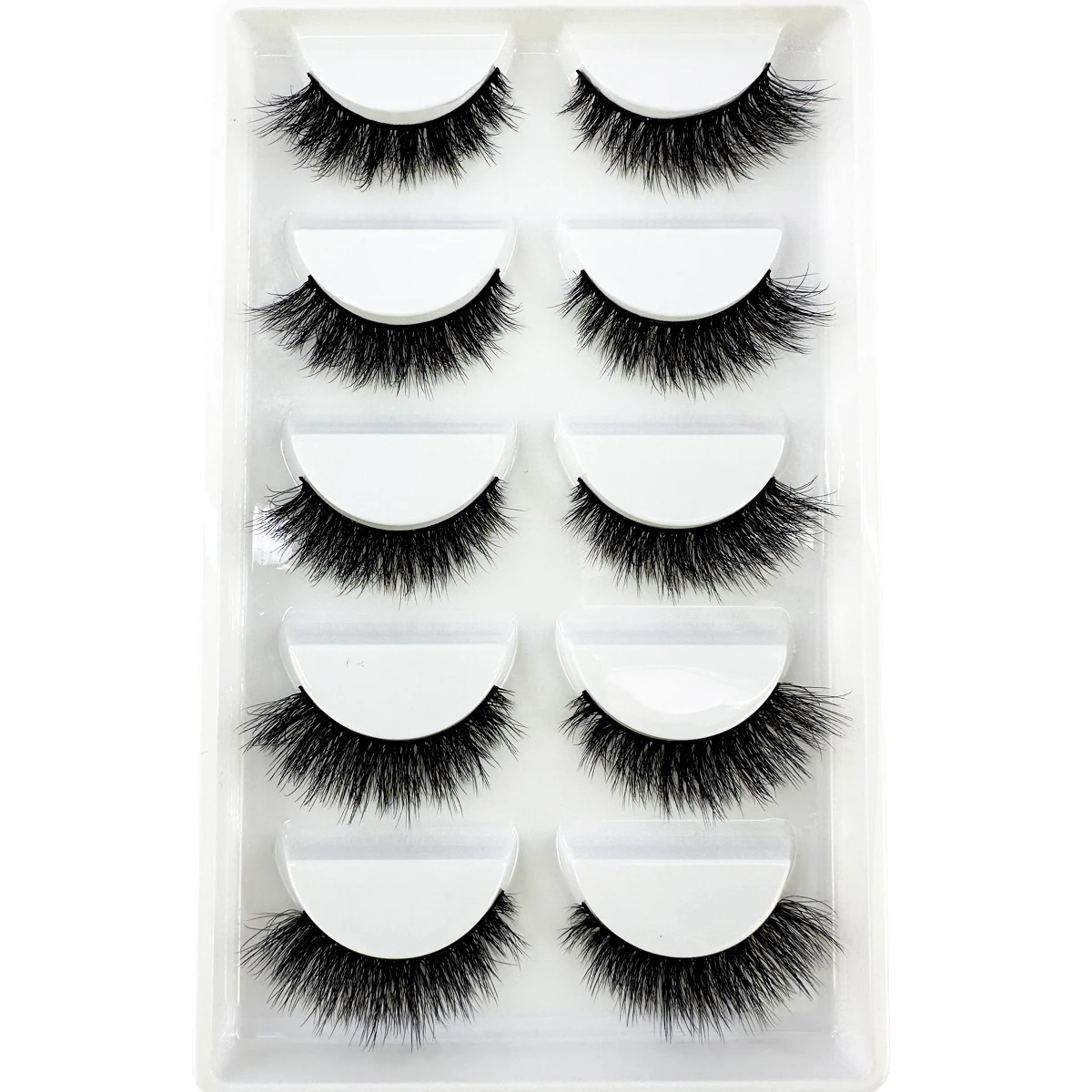 5 คู่ขนตาปลอม 3D Mink ขนตาปลอมธรรมชาติหนา Long Eye Lashes แต่งหน้าขนตาสั้นความงามเครื่องมือขยาย