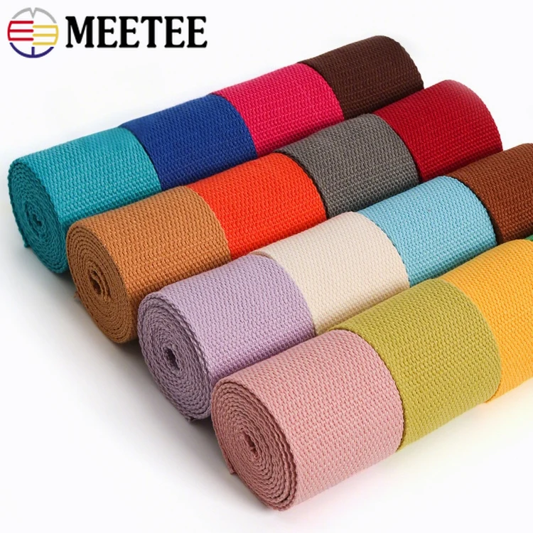 

45M 20-38mm Cotton Webbing Band for Bag 1.8mm Canvas Ribbon Tape Strap Garment Clothing Belt Bias Binding DIY Sewing Accessories