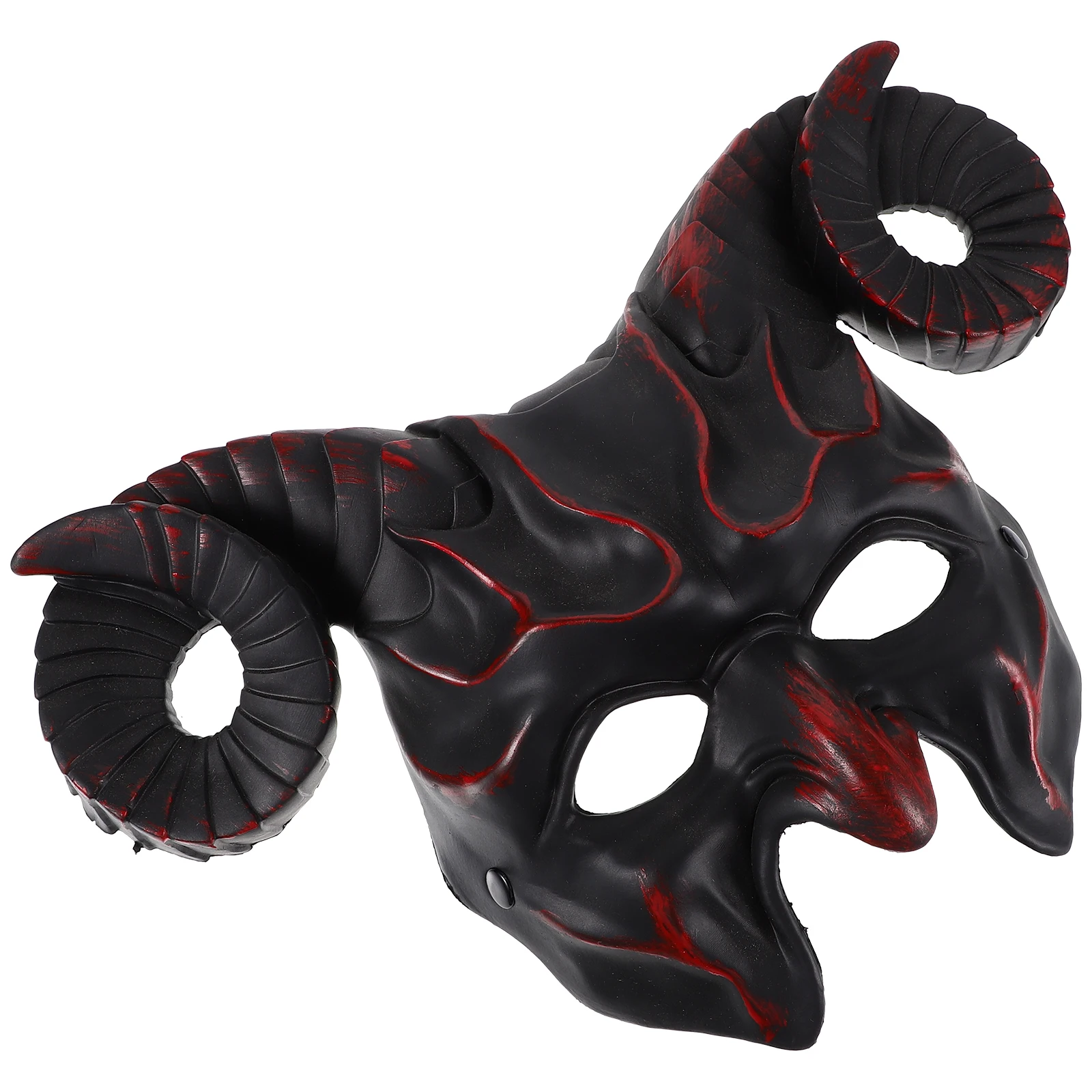 

Halloween Ox Horn Masquerade Mask Plastic Material Lightweight Safety Face Mask for Party Cosplay Halloween Party Prop