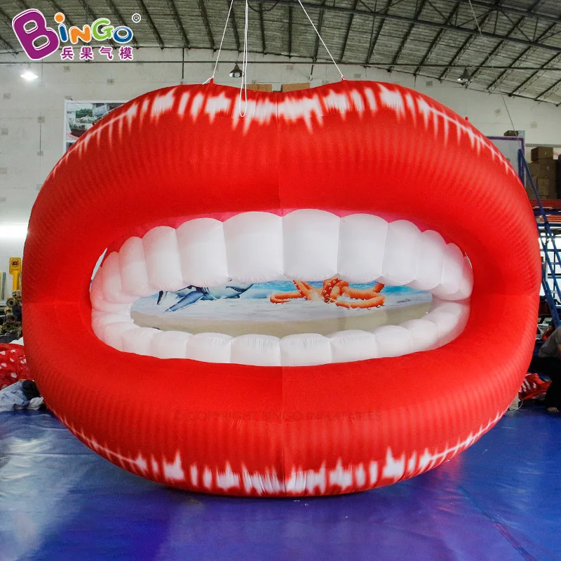 Bingo made Inflatable Redlips Mouth Balloon Inflatable  Mouth Balloon Display For Valentine's Day Activity Decoration