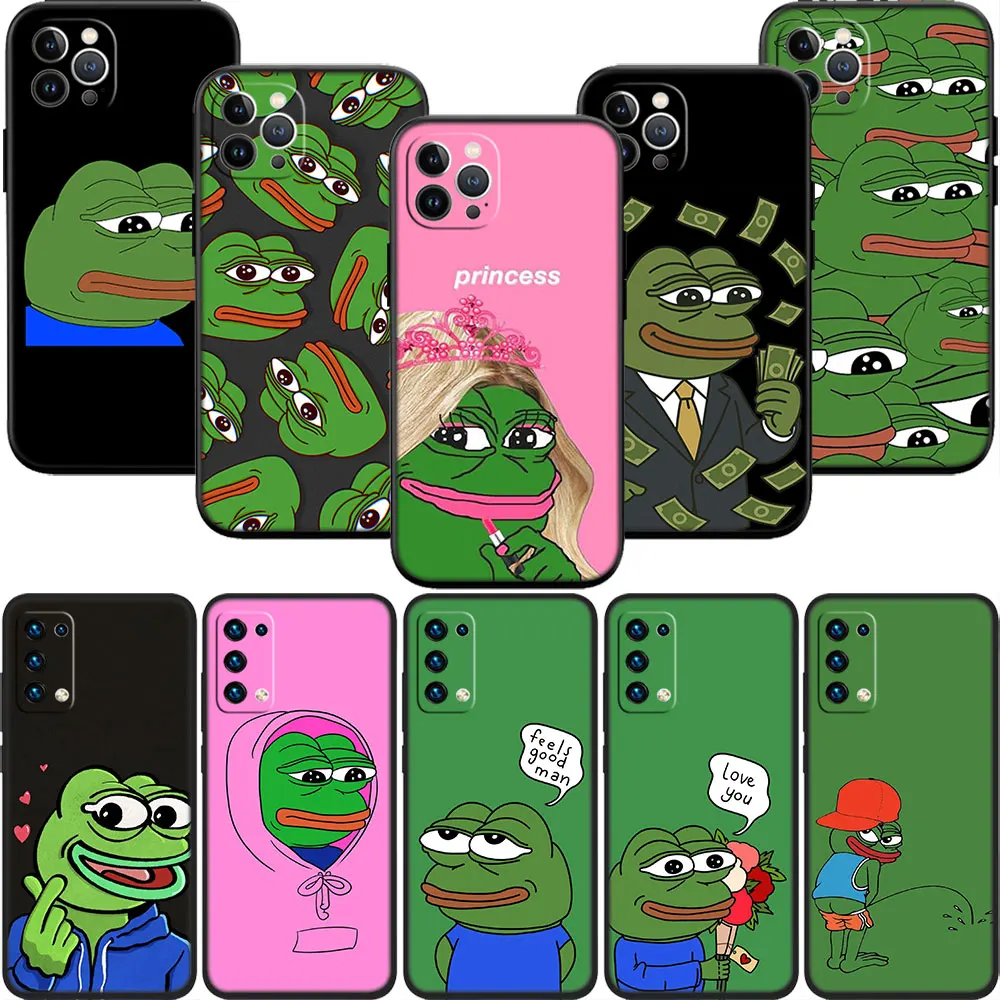 MN26 Frogs Cartoon P-Pepes Shell Phone Case for Samsung Galaxy S20 S21 S22 Ultra FE Plus A21S A22 A24 A25 A26 A30 A30S A31