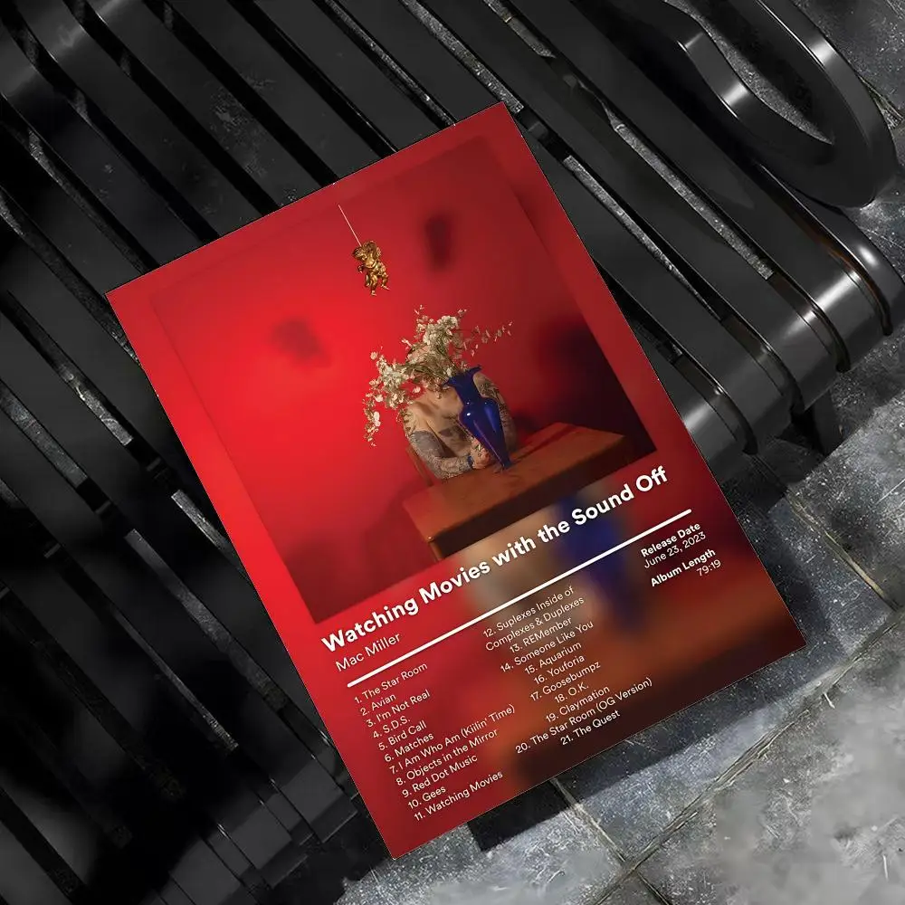 Mac M-Miller Rapper Sänger Poster, für Zuhause, Wohnzimmer, Schlafzimmer, Bar, Flur, klebrige Wandkunst, Druck, wasserfest, ästhetische Dekoration – Detail 11