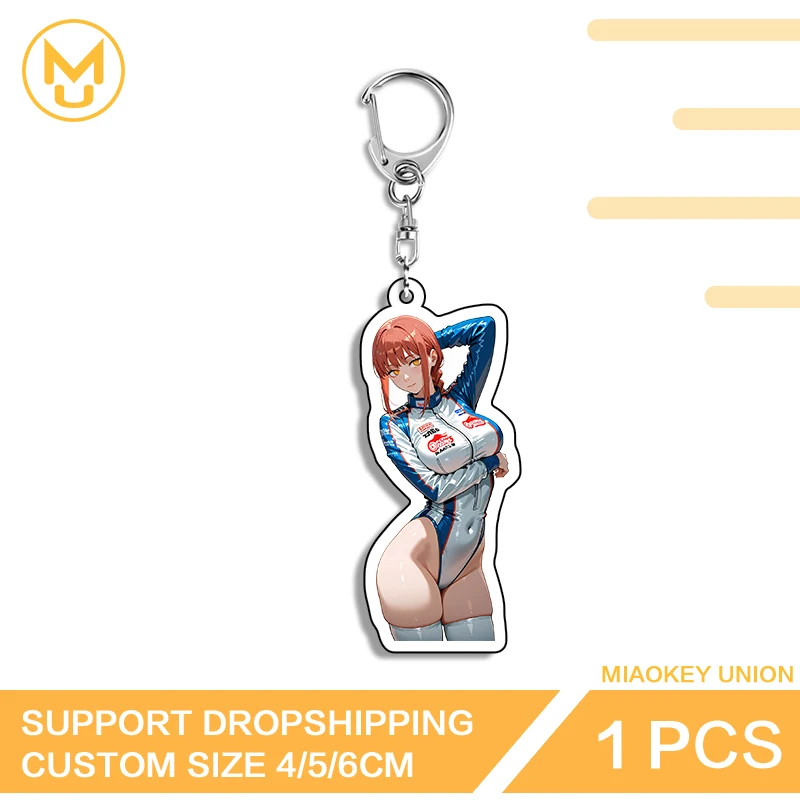 Makima Pendant Key Holder Premium Acrylic Stand Anime Girl Ai And Panzer Keychain For Schoolbag Stationery Storagedecoration