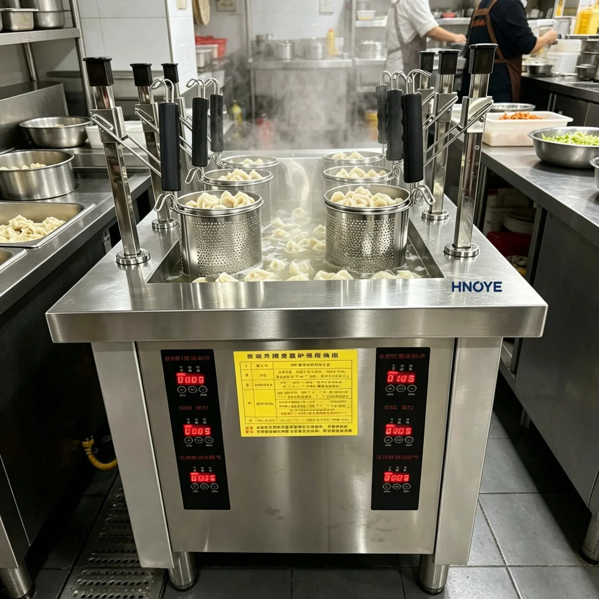 Commercial 6 Burner Lift Noodle Stove Induction with Cabinet for Food Truck and Kiosk