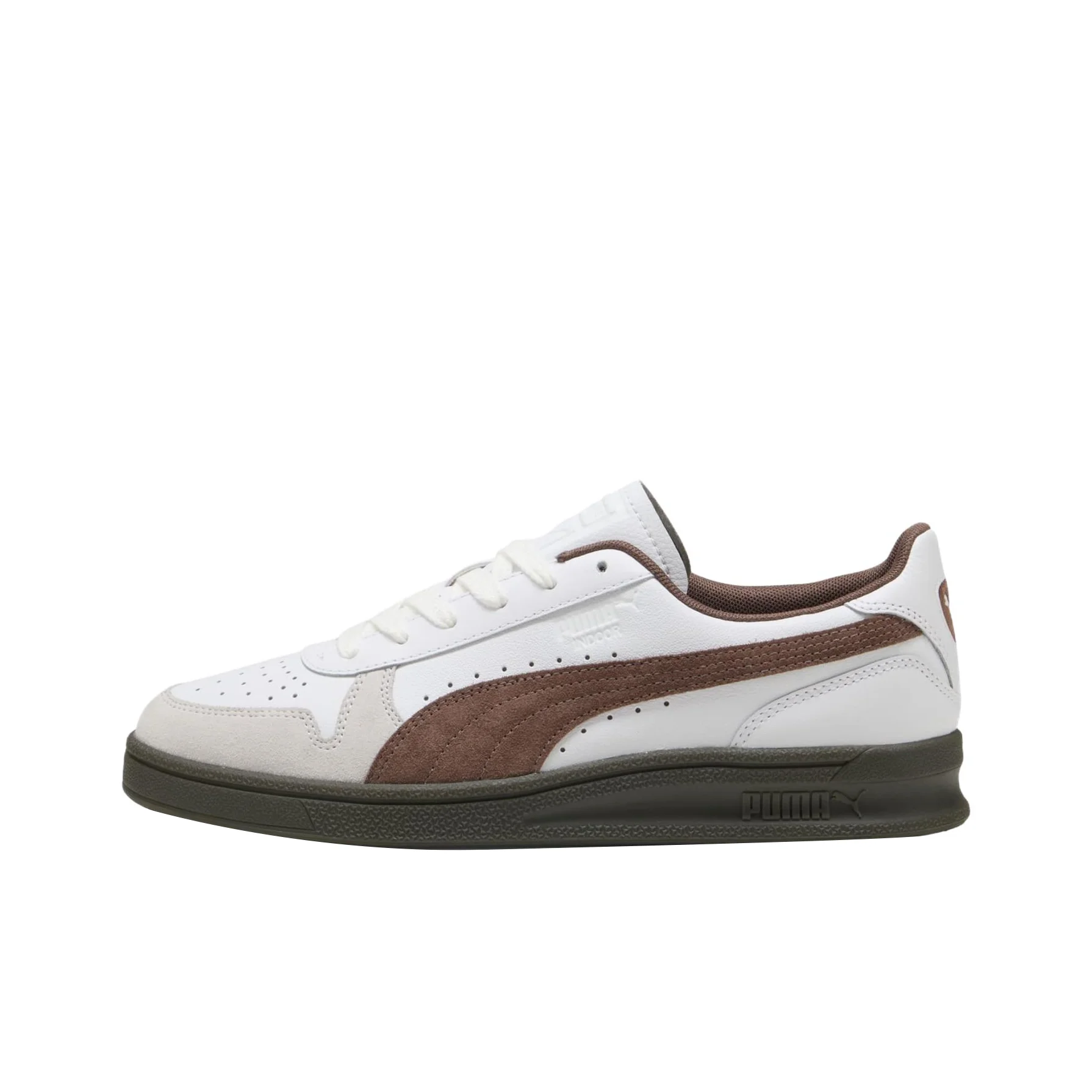 PUMA Indoor Classic Vintage Skateboard Shoes Unisex White Brown 401360-14