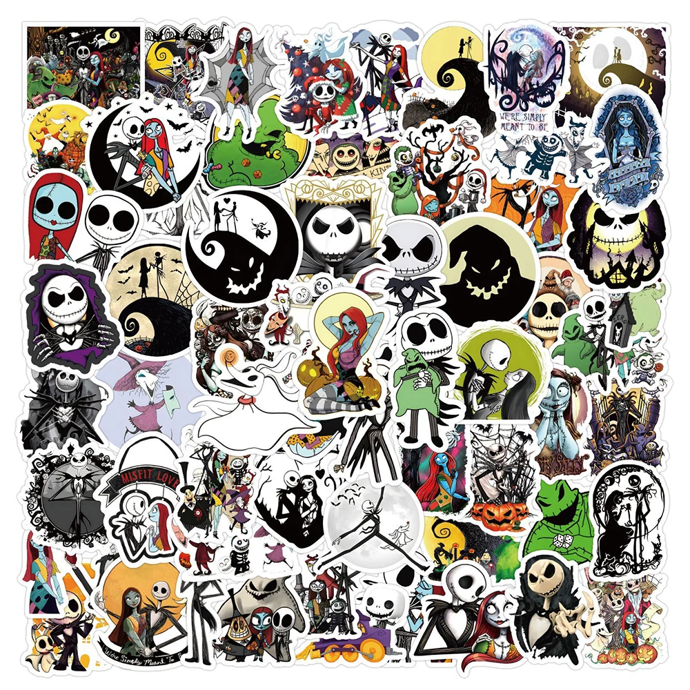 10/30/60pcs Disney The Nightmare Before Christmas Stickers Horror Halloween Cartoon Sticker Phone Luggage Diary Decals Kids Toy