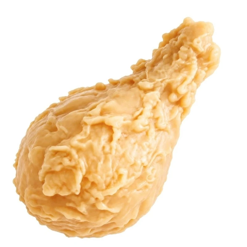 XXFE Handheld Fried Chicken Desk Toy for Study Breaks and Work Breaks, 8 Inch TPR Squeeze Drumstick with Golden Detail Novelty