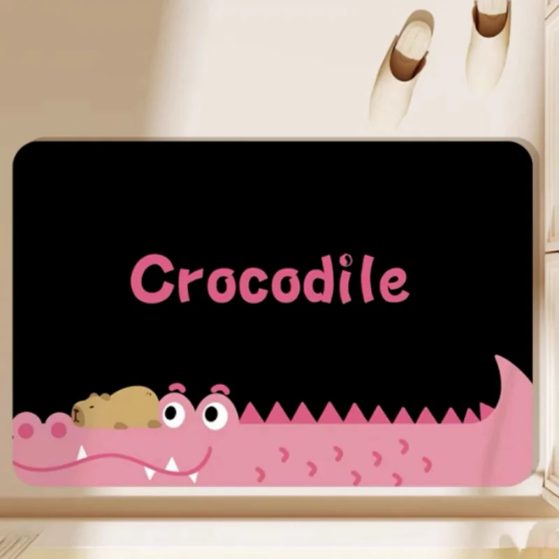 Simple Cartoon Crocodile Pattern Living Room Carpets Modern Study Game Room Fluffy Rug Bedroom Bedside Cute Soft Non-slip Carpet