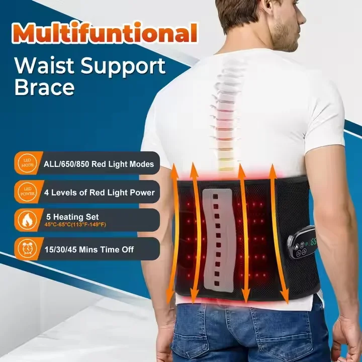 جهاز حزام المعصم للعلاج بالضوء الأحمر مع اهتزاز الضوء الأحمر وسادة تدليك الجسم العلاج بالأشعة تحت الحمراء لتخفيف الجسم بسرعة #6