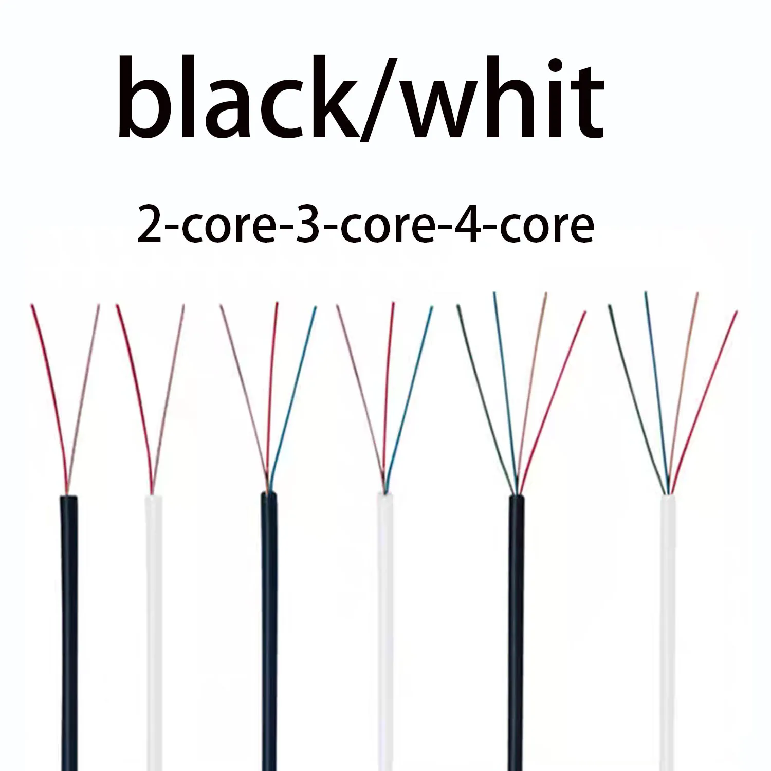 Black/White Soft Paint Wire 2/3/4-Core Air Conditioning Enameled Headphone Wire 1.5mm Enameled Insulated Wire
