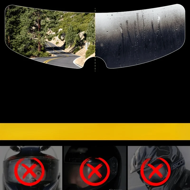 1/2pcs Motorcycle Helmet Transparent Anti-fog Rain Film High-definition Helmet Lens Durable Nano-coating Stickers Parts