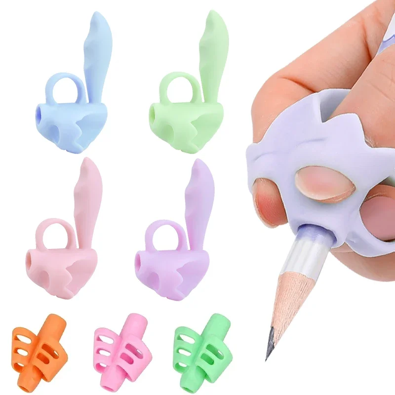 

Children Writing Corrector Posture Correction Tool Three-fingers Five-fingers Trainer Kids Writing Grip Holder Stationery